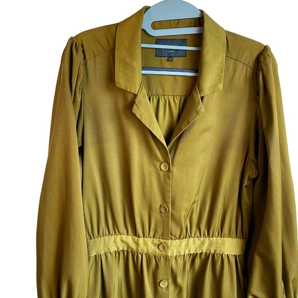 FRNCH Women's Collared‎ Long Sleeve Button Down Maxi Dress Size M - Picture 2 of 14